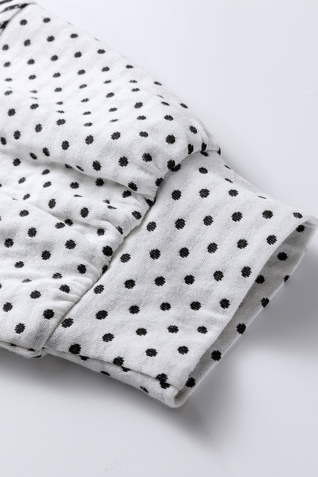 Beige Plus Size Dot Print Striped Patchwork Long Sleeve Henley Top