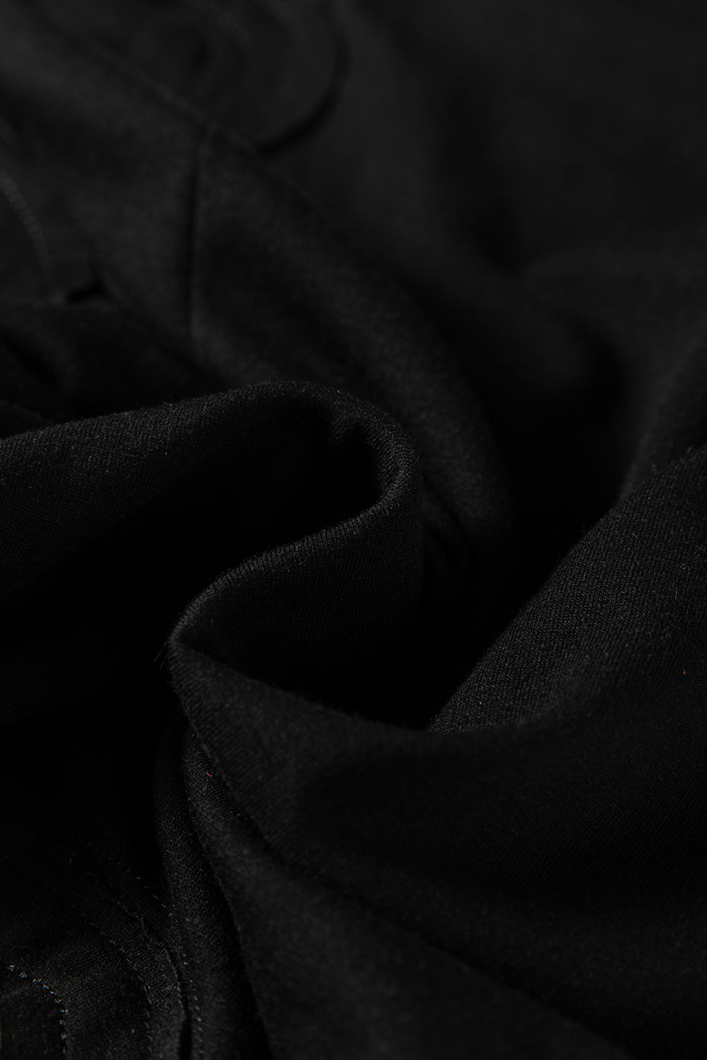 Black Solid Color Raw Seam Big Flower Patched Loose Overall Jumpsuit