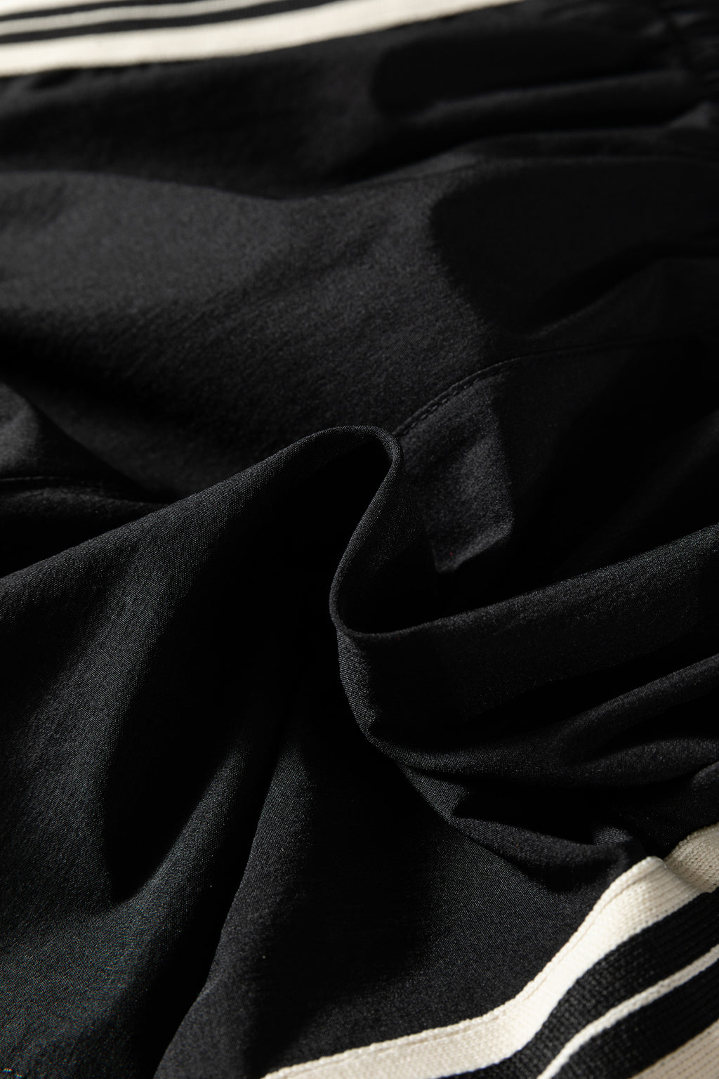 Black Elastic Waist Varsity Striped Detail Athleisure Shorts