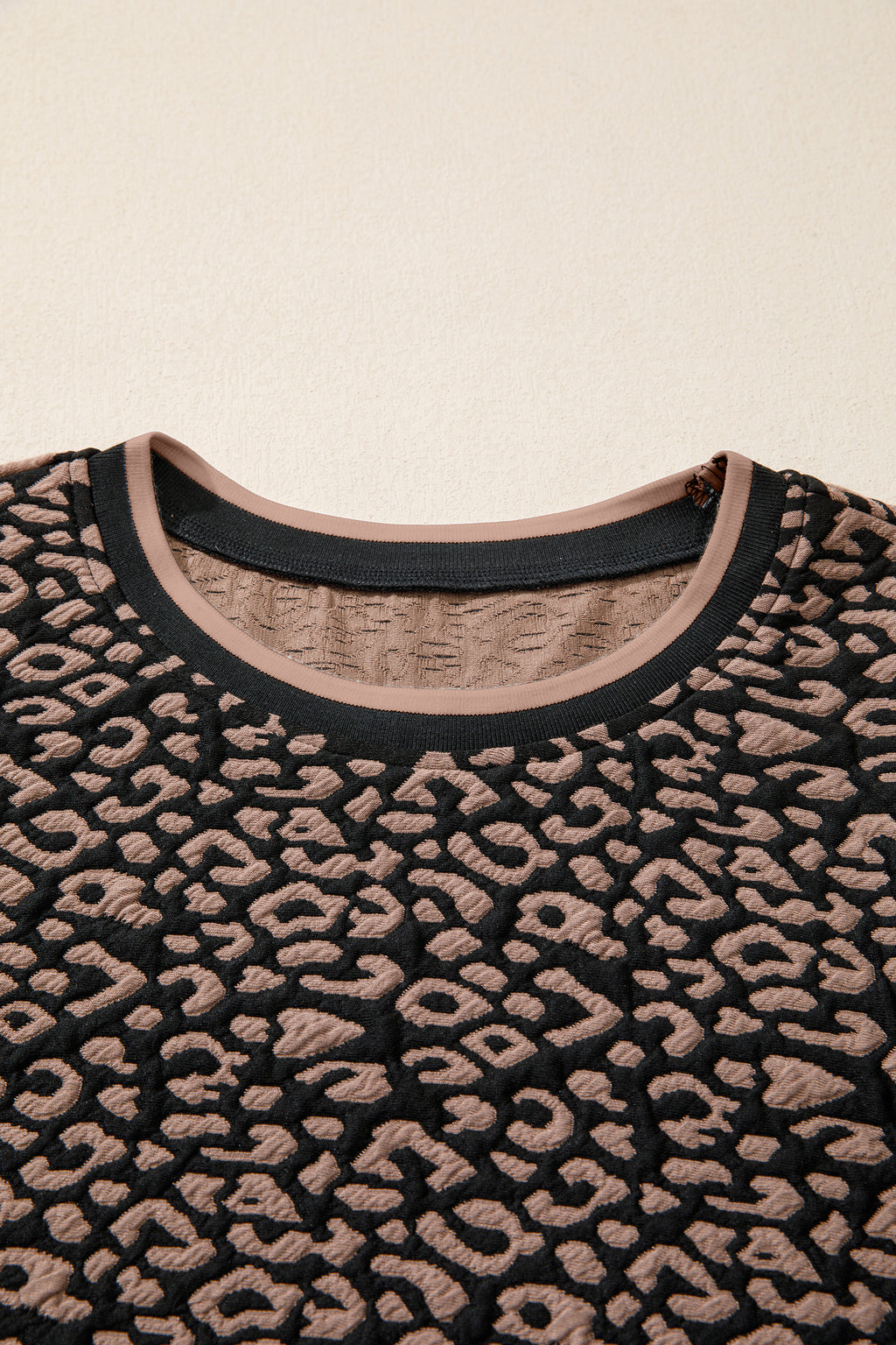 Black Leopard Print Bubble Sleeve Shift Mini Dress