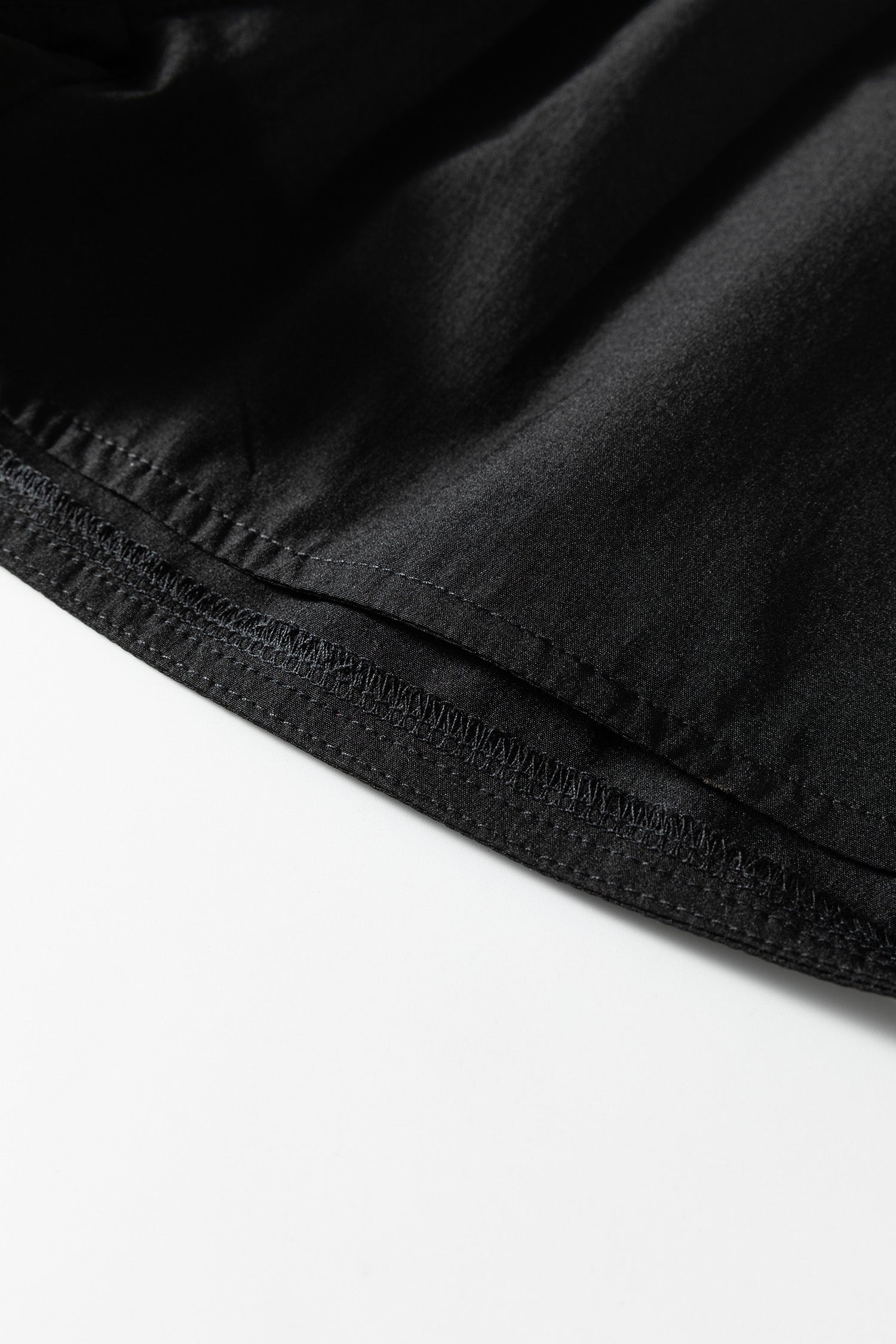 Black Elastic Waist Varsity Striped Detail Athleisure Shorts